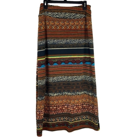 Robert Louis Long Knit Tribal Boho Mixed Print Skirt Women’s Size Small - Picture 2 of 6